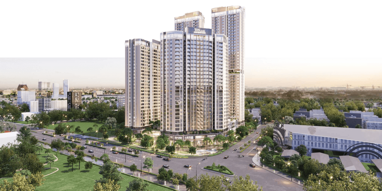 Phối cảnh tổng thể các tòa tháp căn hộ dự án Green Skyline từ trên cao