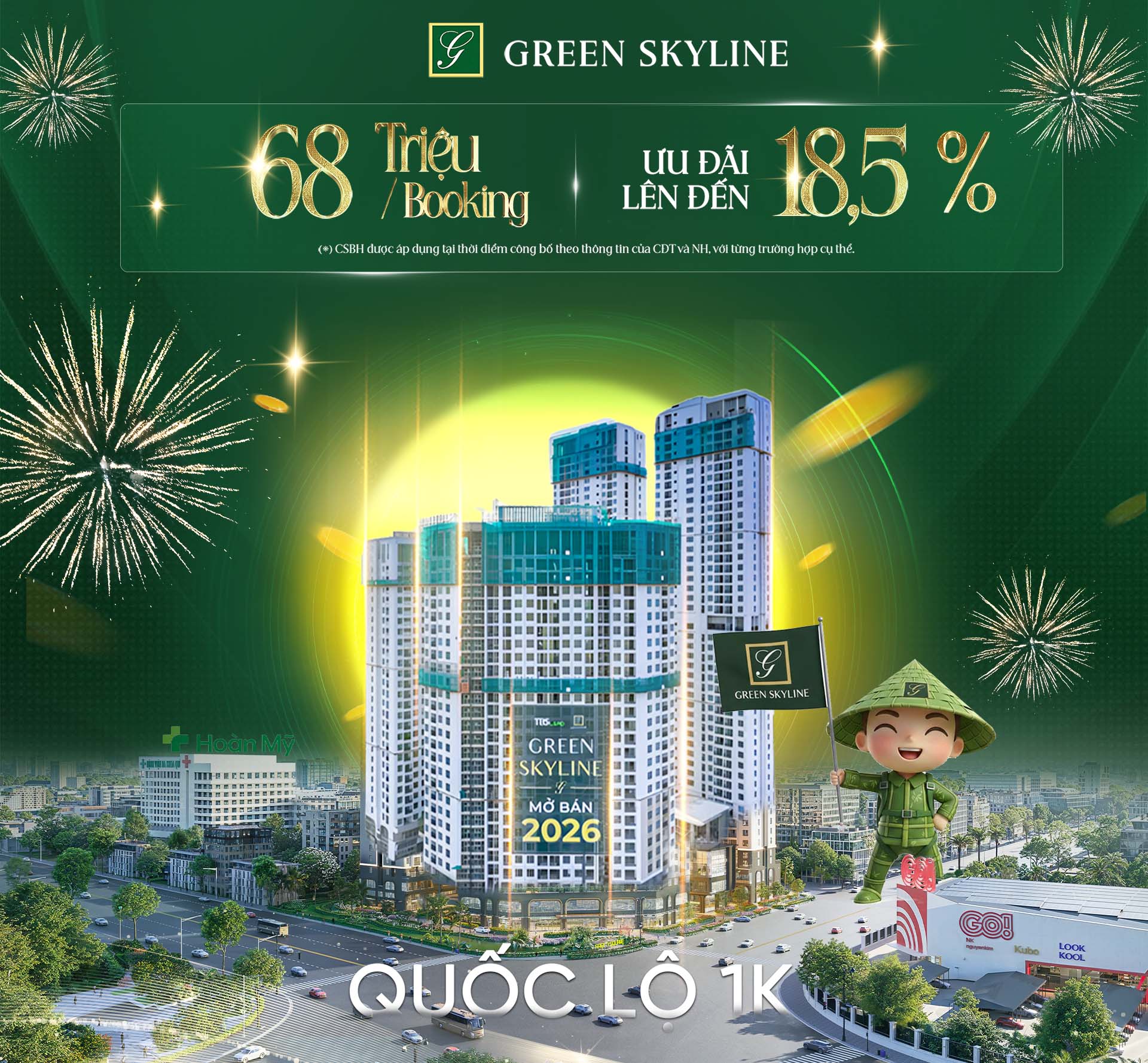 Phối cảnh dự án Green Skyline kèm thông tin booking và chính sách bán hàng