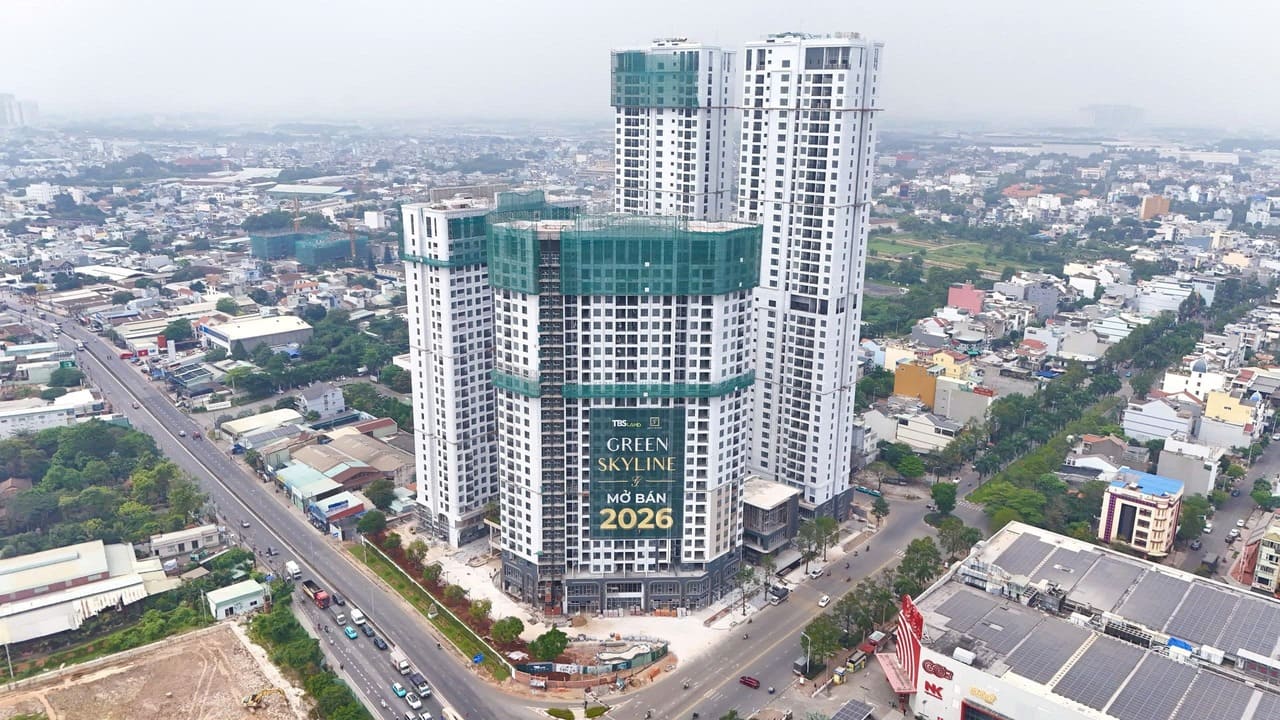 Tiến độ thi công thực tế dự án Green Skyline nhìn từ trên cao