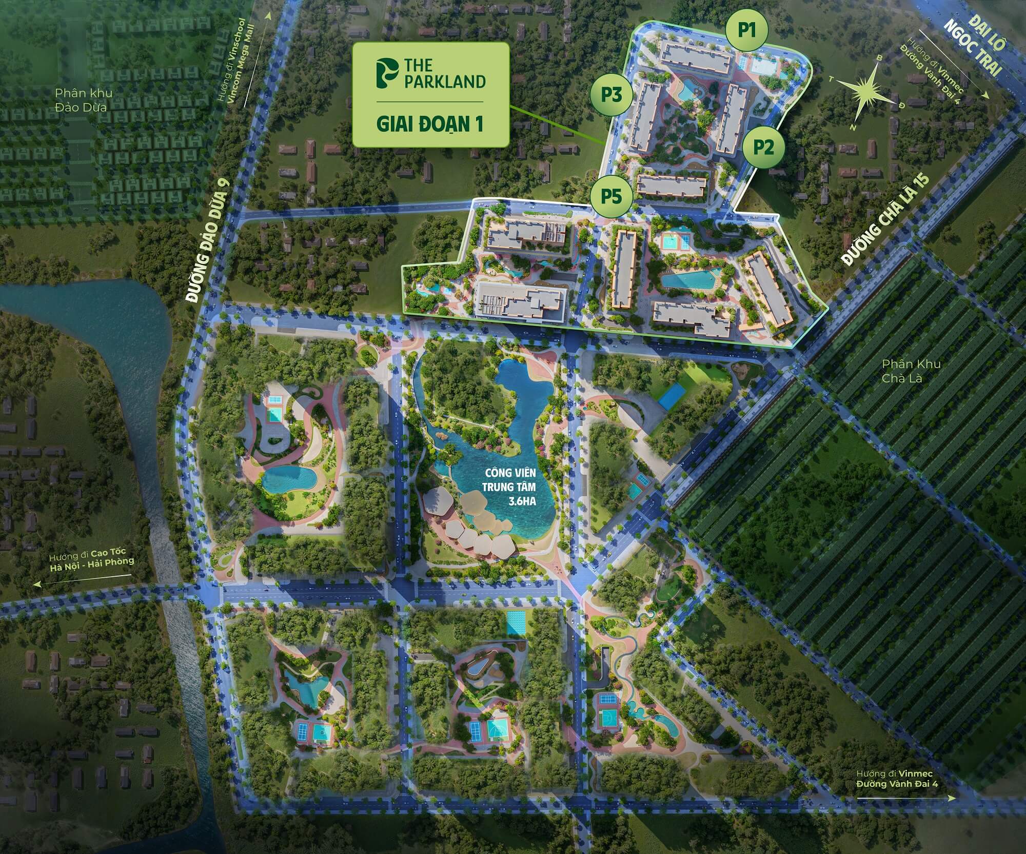 The Cityon The Parkland - so sánh với các dự án căn hộ phía Đông Hà Nội